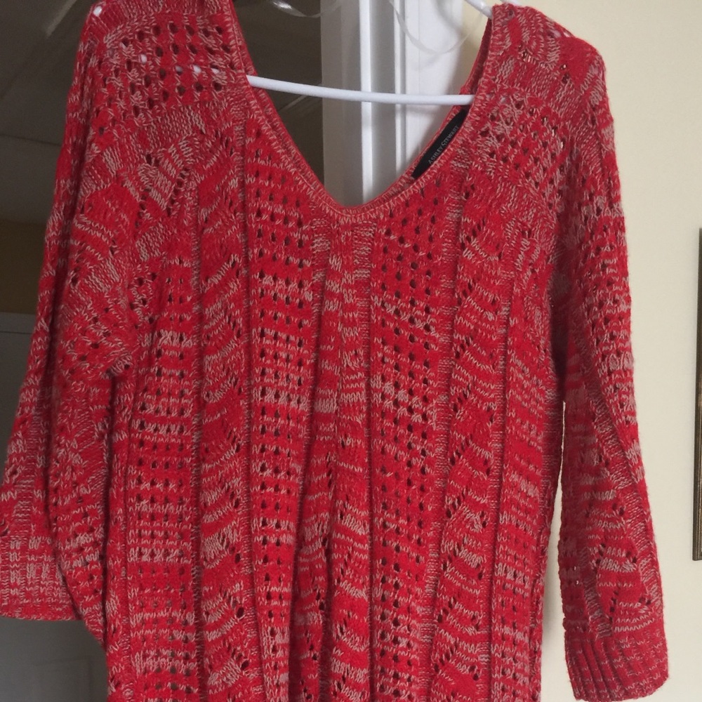 Beautiful red, v-neck sweater